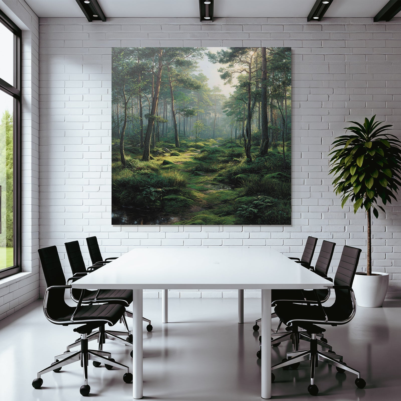 Forests and meadows, peaceful forest with trees, light, play and electricity, path, stream