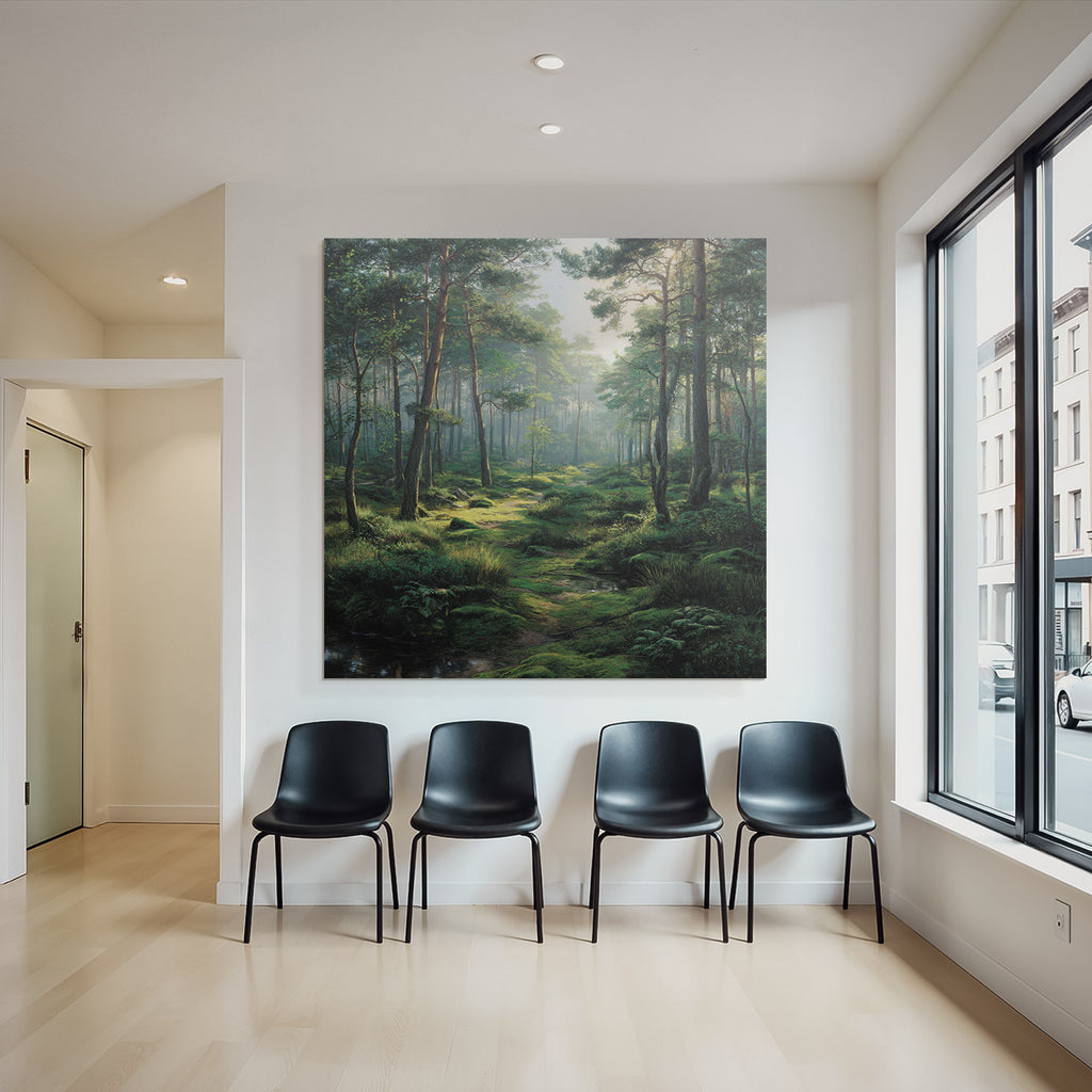 Forests and meadows, peaceful forest with trees, light, play and electricity, path, stream