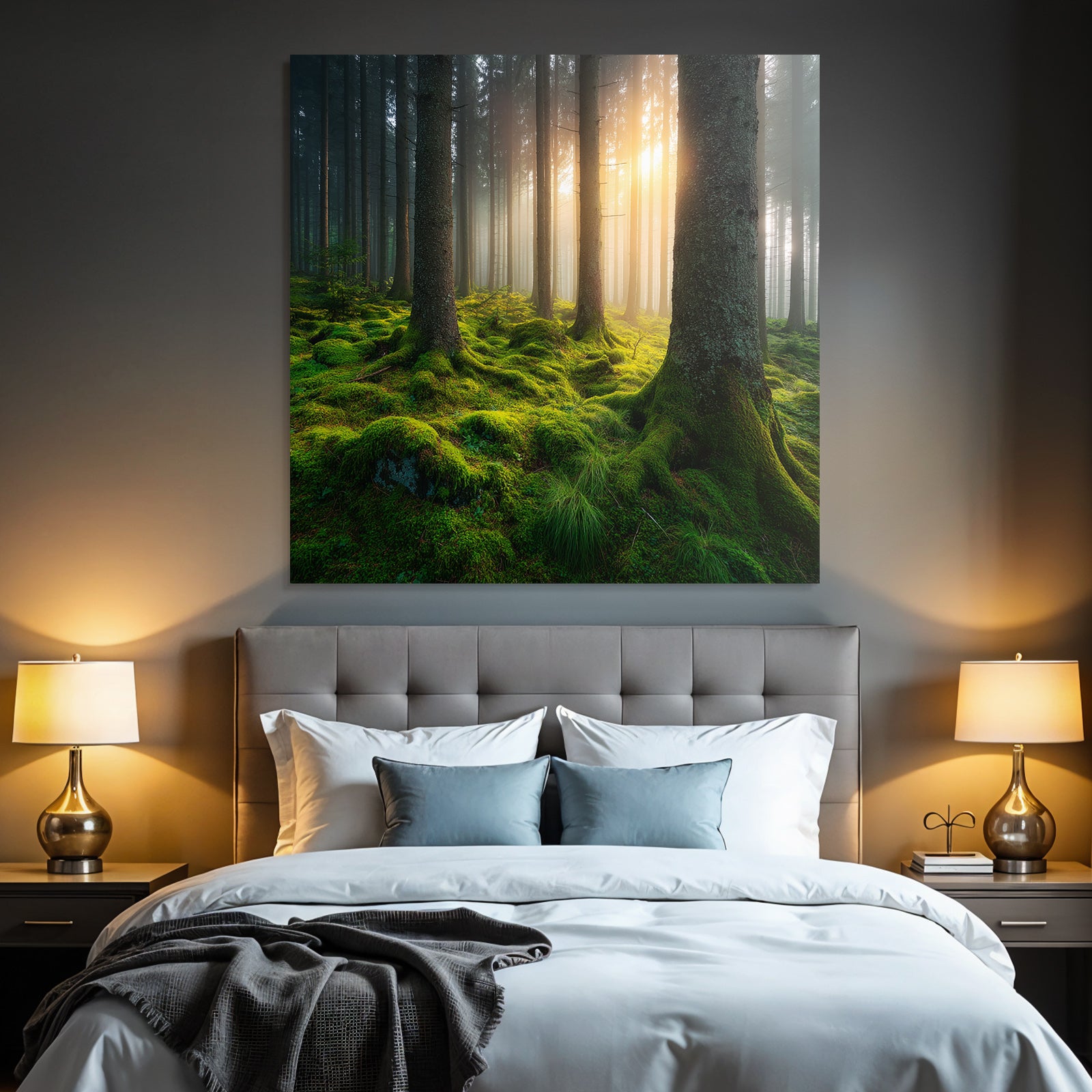 Forests and meadows Peaceful forest with moss and soft light