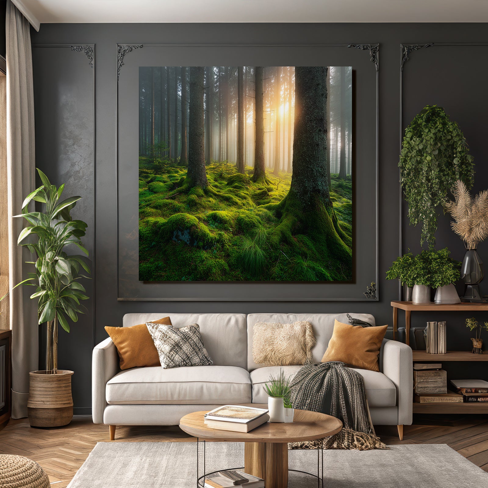 Forests and meadows Peaceful forest with moss and soft light