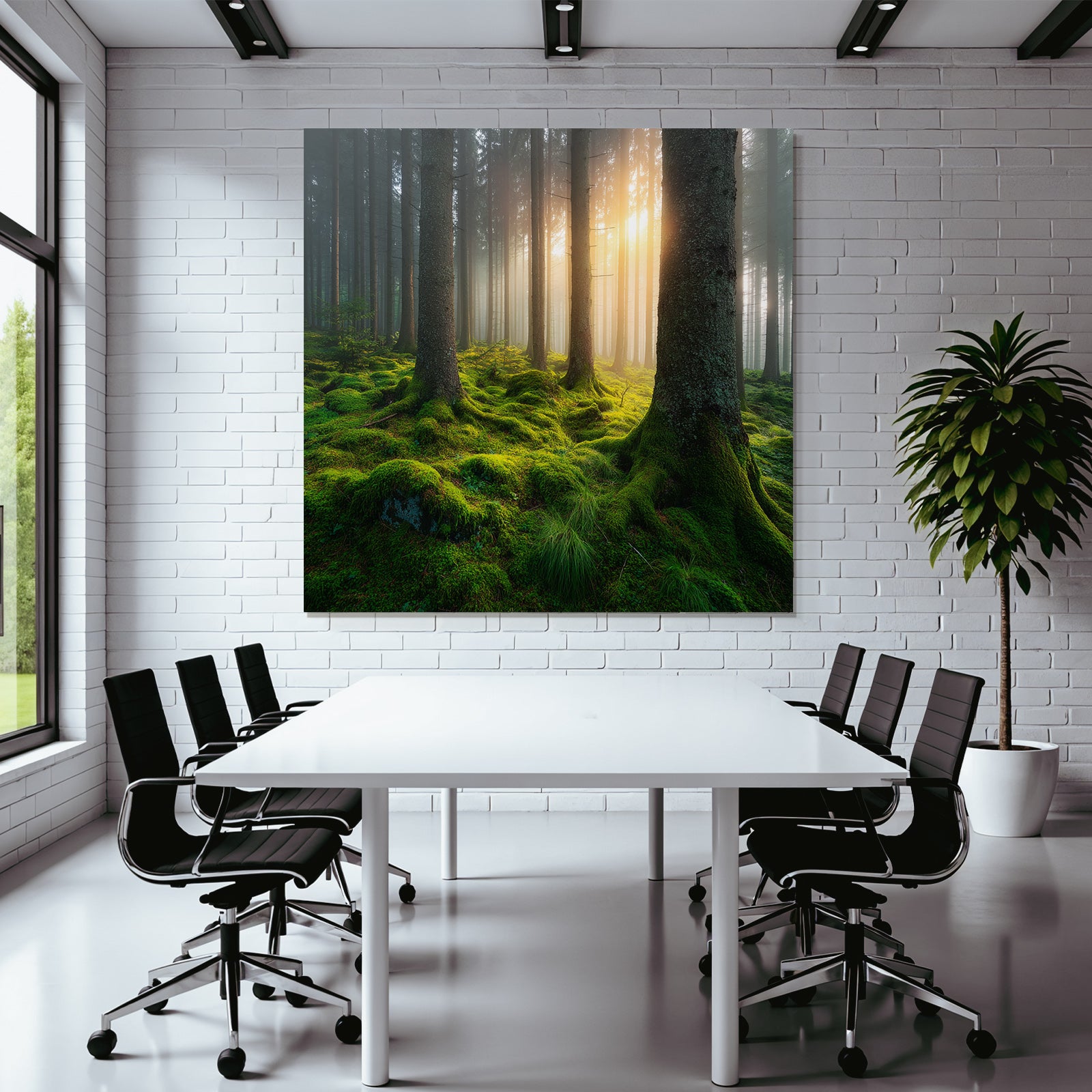 Forests and meadows Peaceful forest with moss and soft light