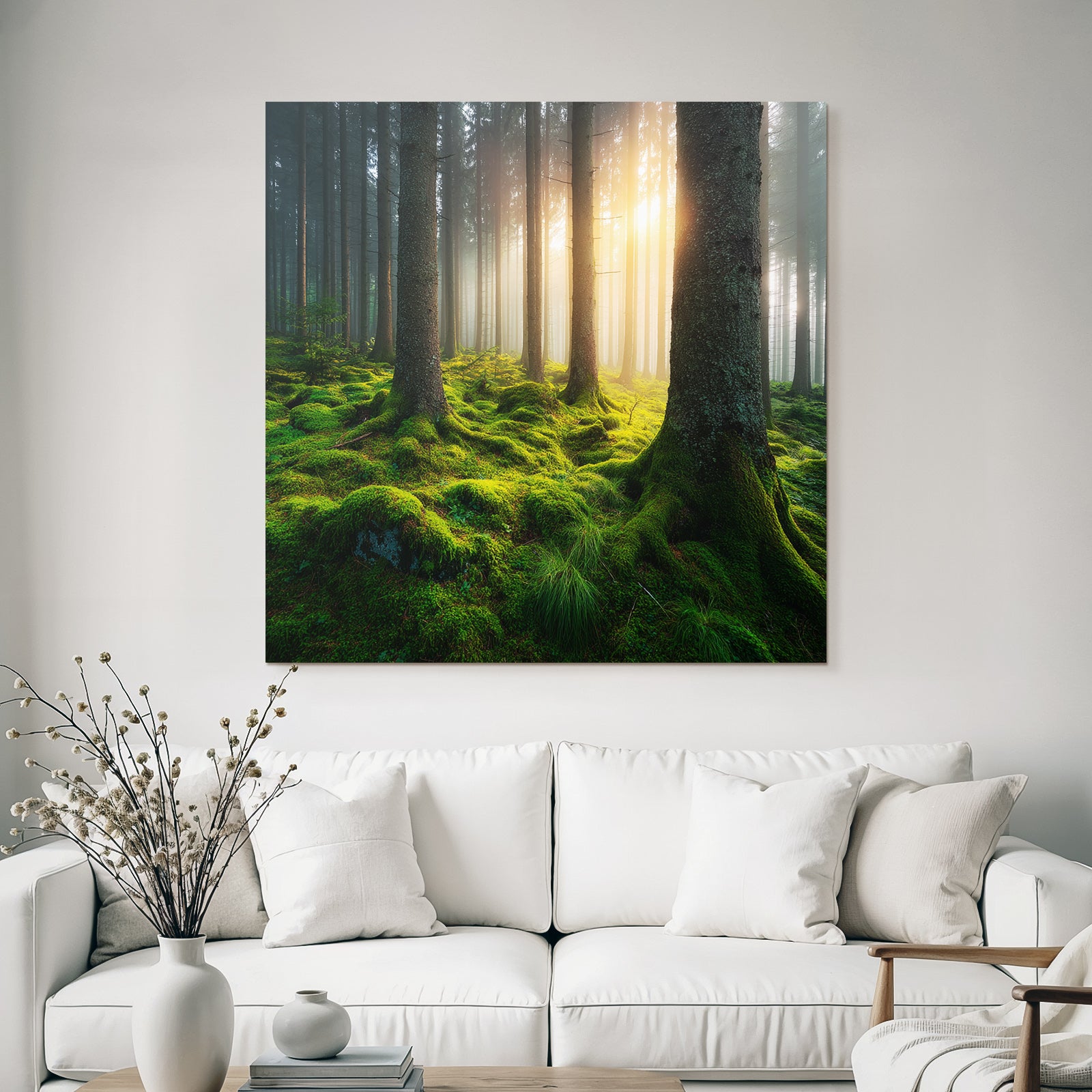Forests and meadows Peaceful forest with moss and soft light