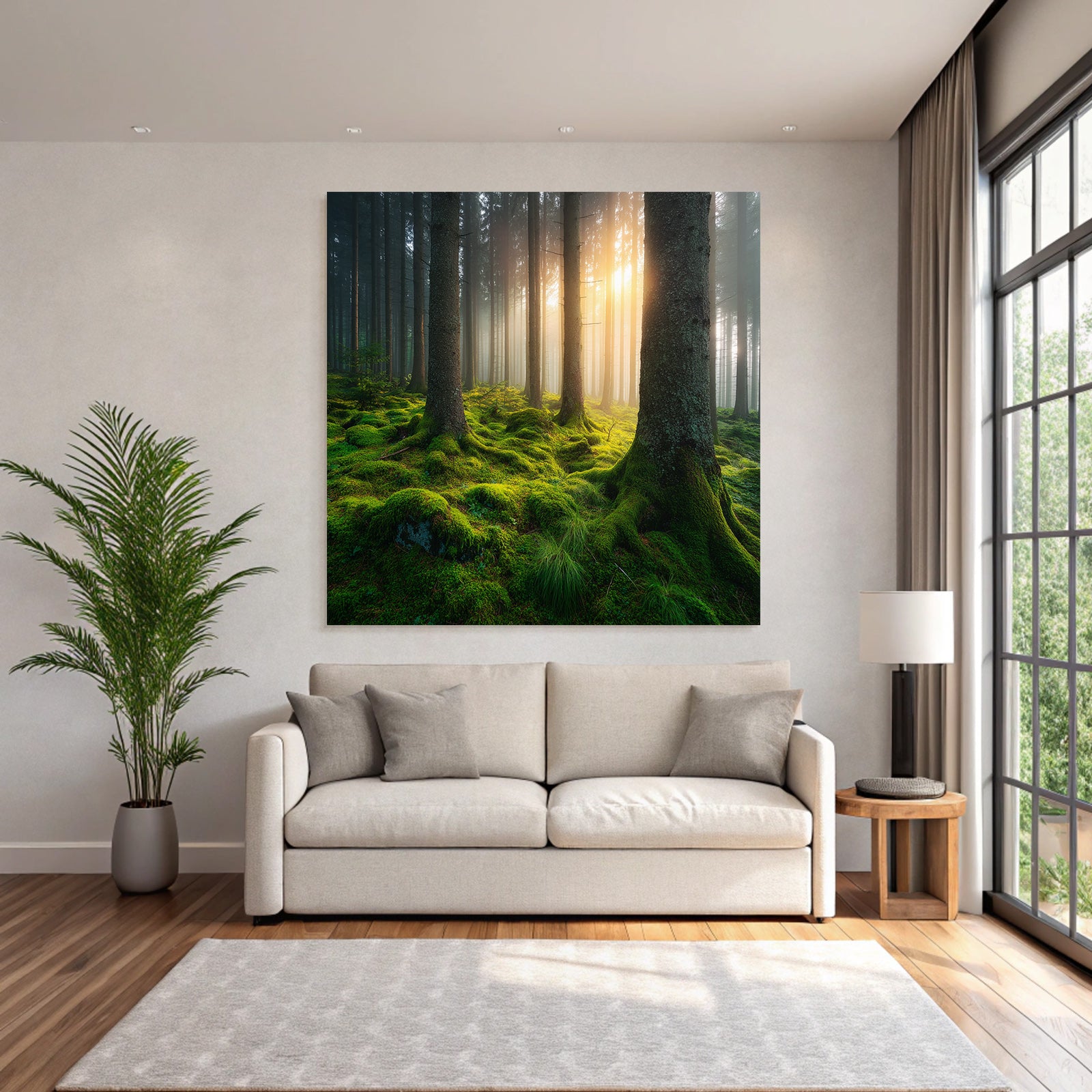 Forests and meadows Peaceful forest with moss and soft light