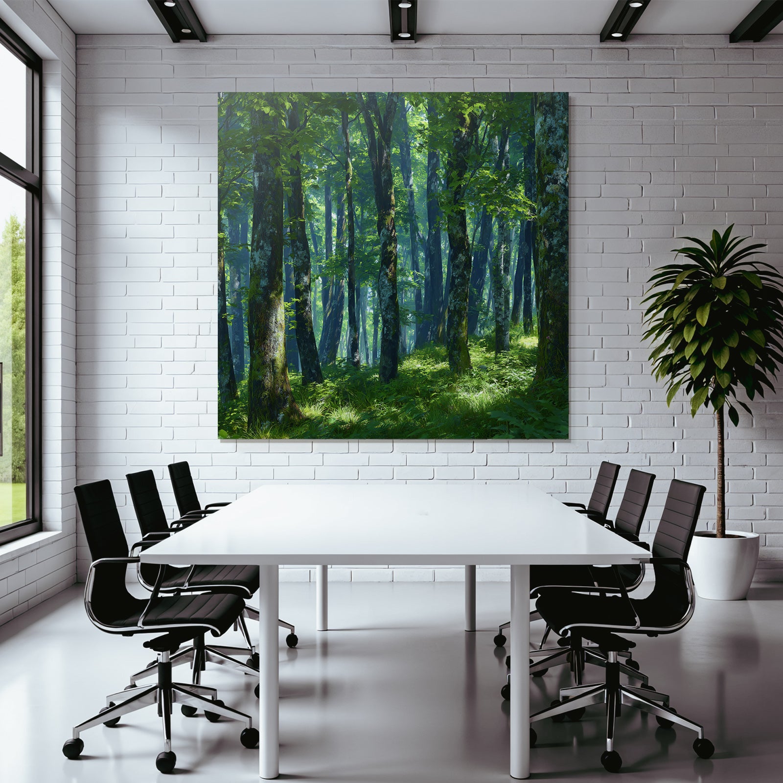 Forests and meadows Green forest Light through the trees Peaceful atmosphere