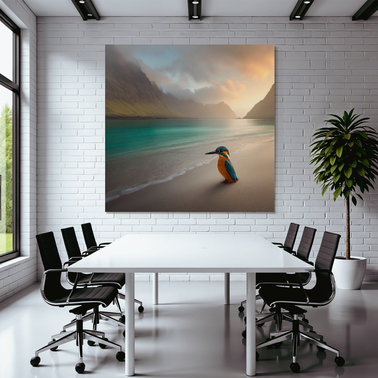 Forests and meadows Kingfisher suit Beach Water Mountain landscape Atmospheric sky