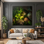 Forests and meadows Natural scenes with green leaves and stones