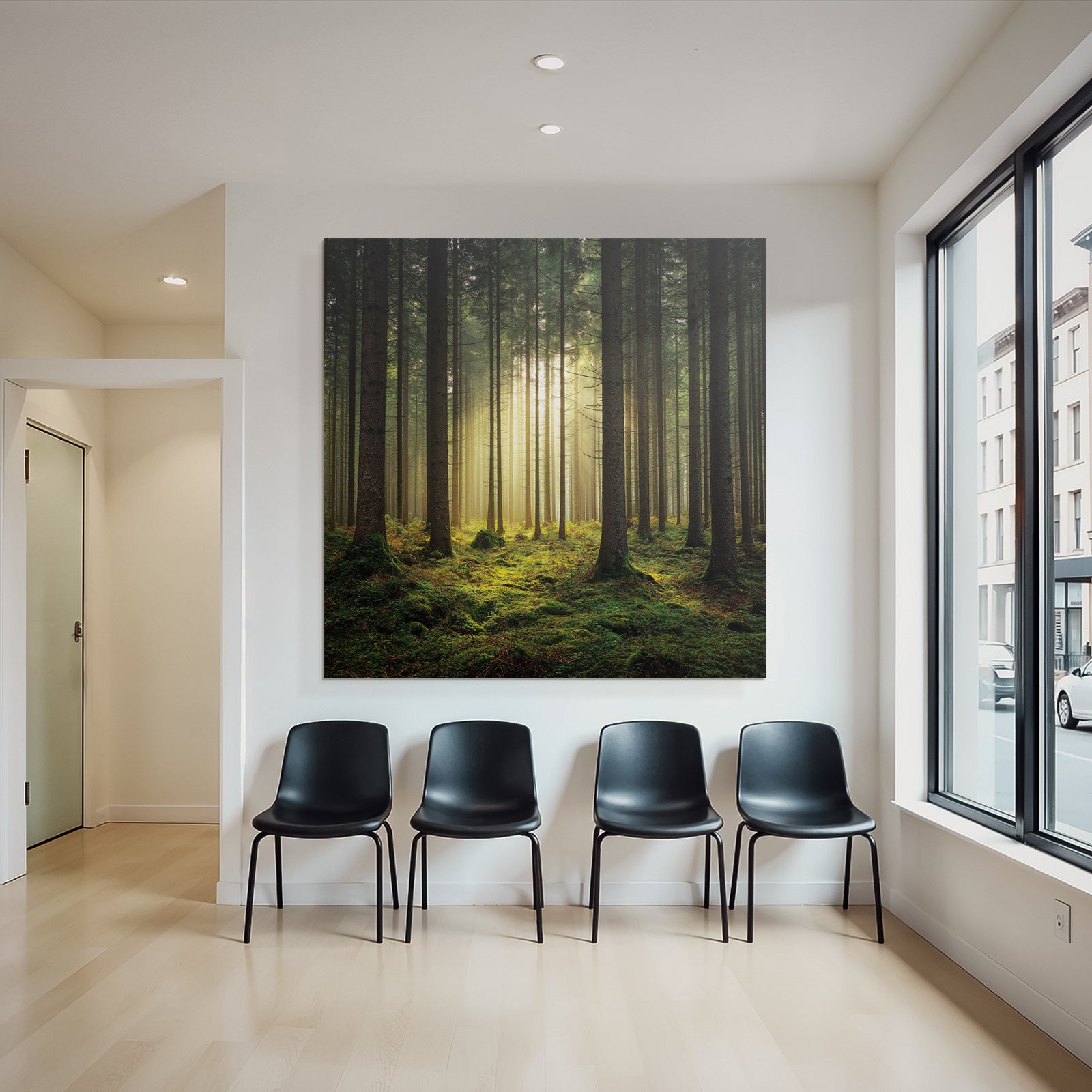 Forests and meadows. Tranquil forest scenes with trees and moss.