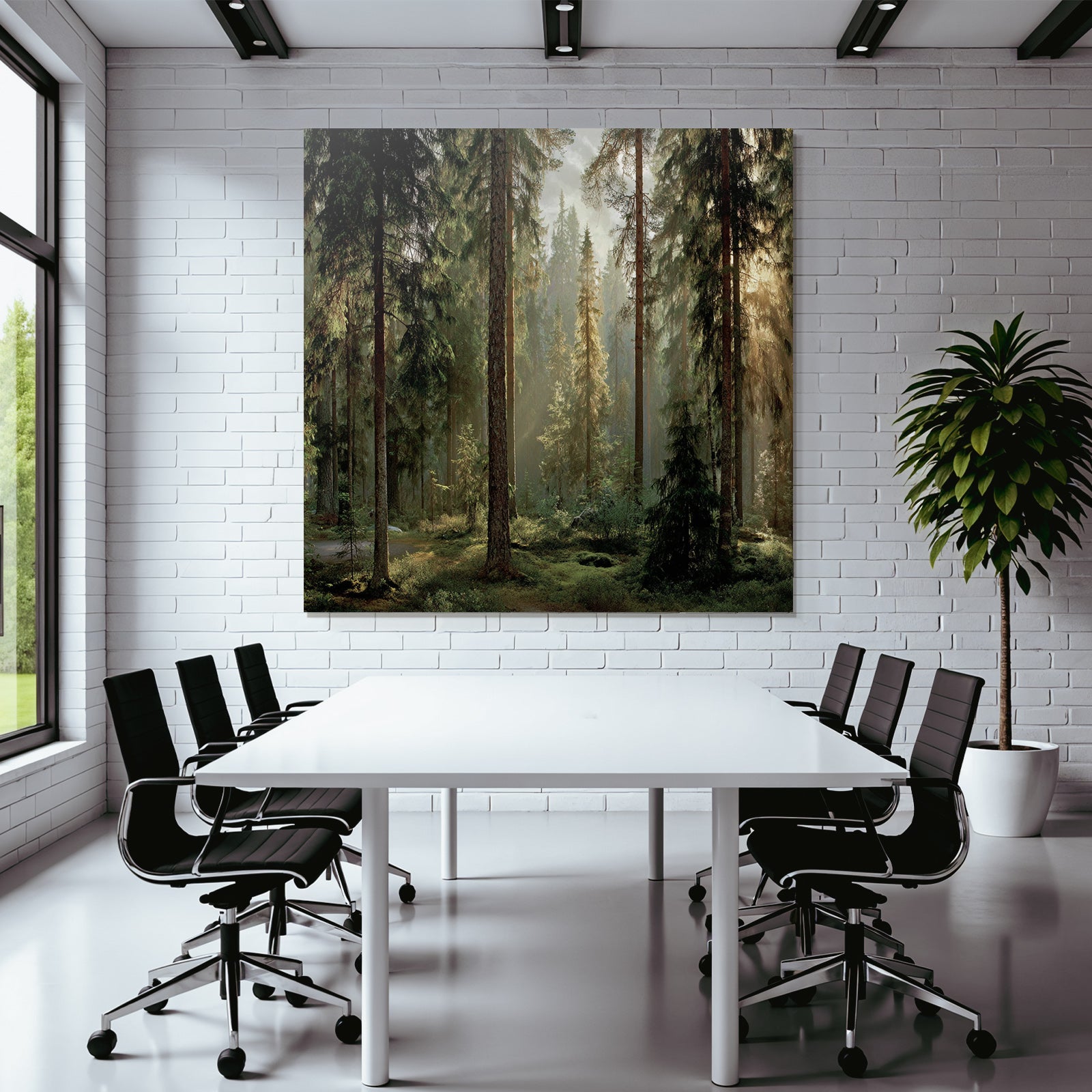 Forests and meadows, quiet forest landscape, early morning or late afternoon