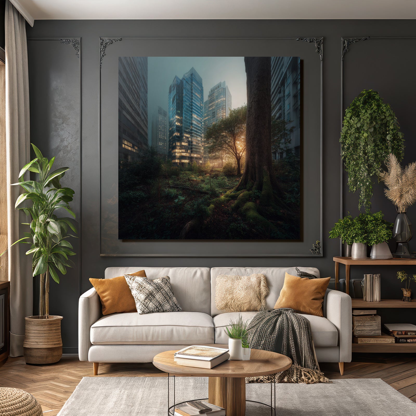 Forests and meadows Gentle urban landscape Nature and architecture with green elements