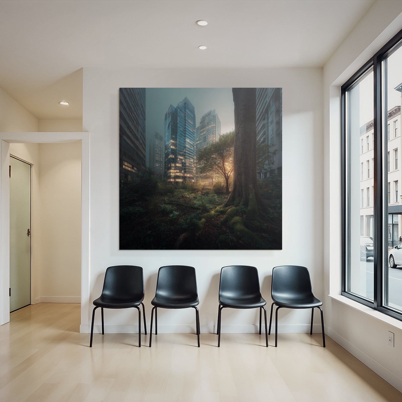 Forests and meadows Gentle urban landscape Nature and architecture with green elements