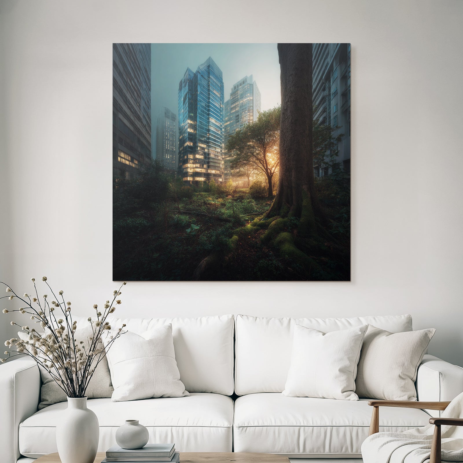 Forests and meadows Gentle urban landscape Nature and architecture with green elements