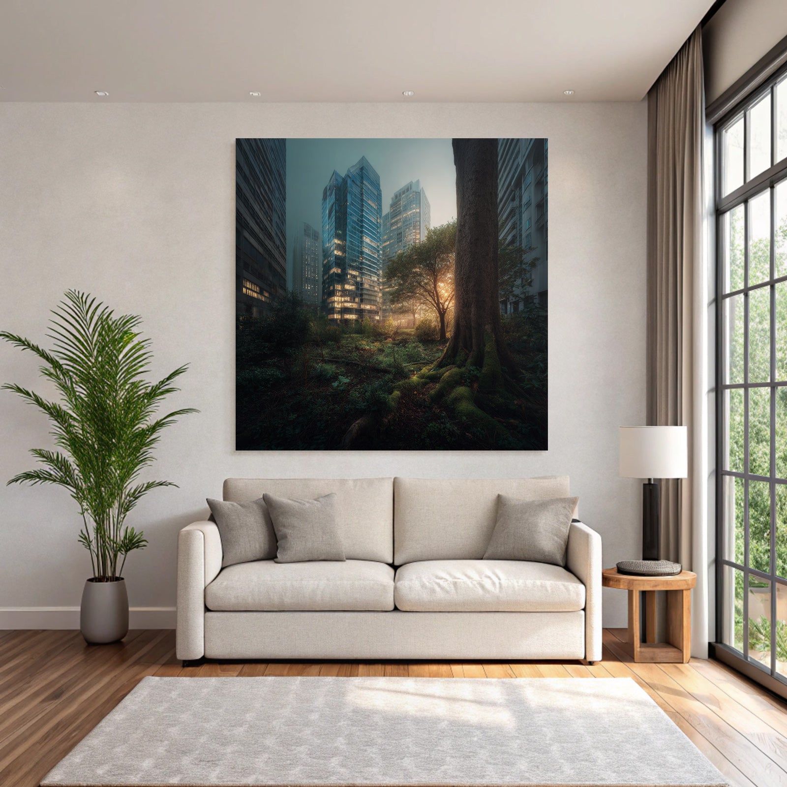 Forests and meadows Gentle urban landscape Nature and architecture with green elements