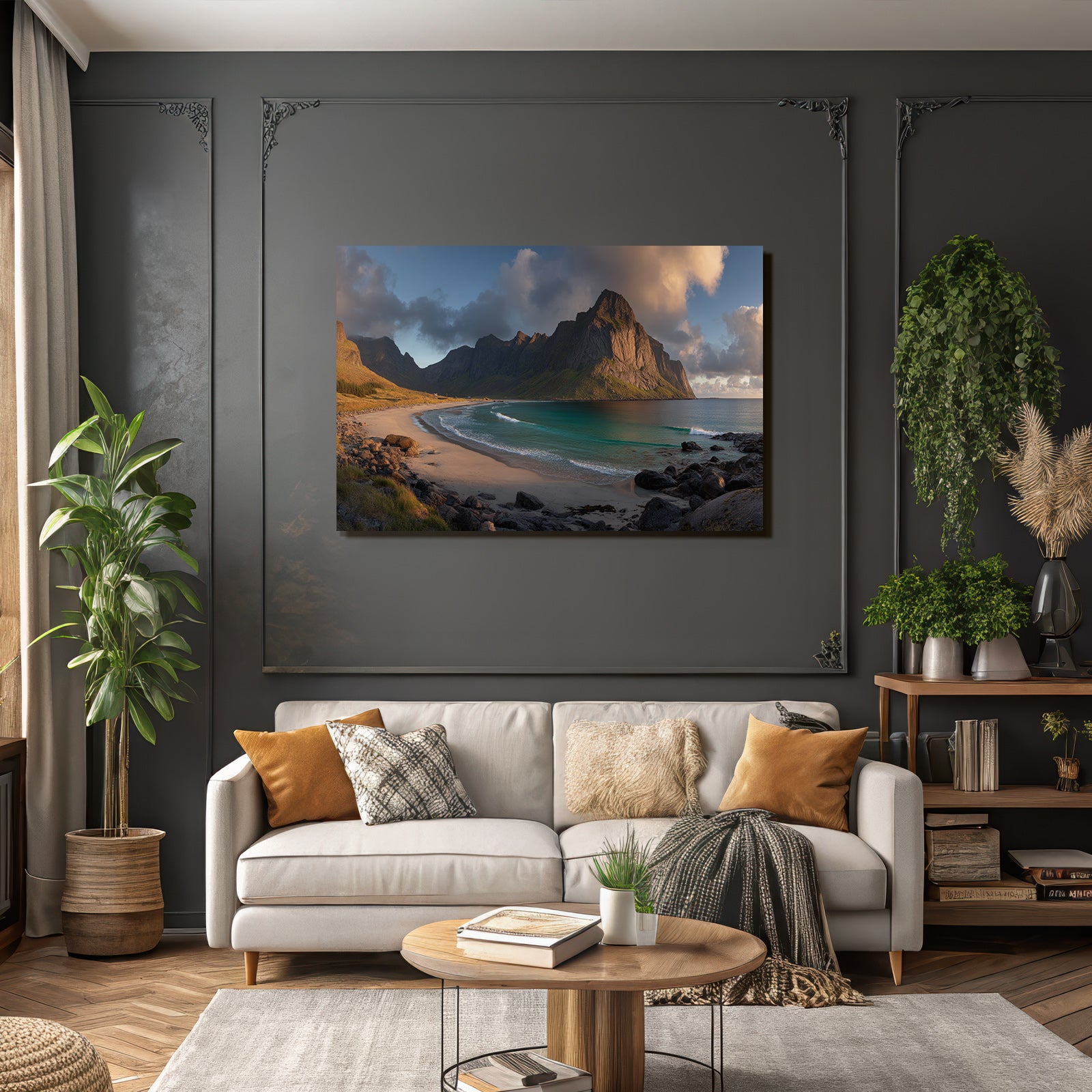 Forests and Meadows Coastal Landscape Beach Turquoise Waters Mountains Sunrise Sunset