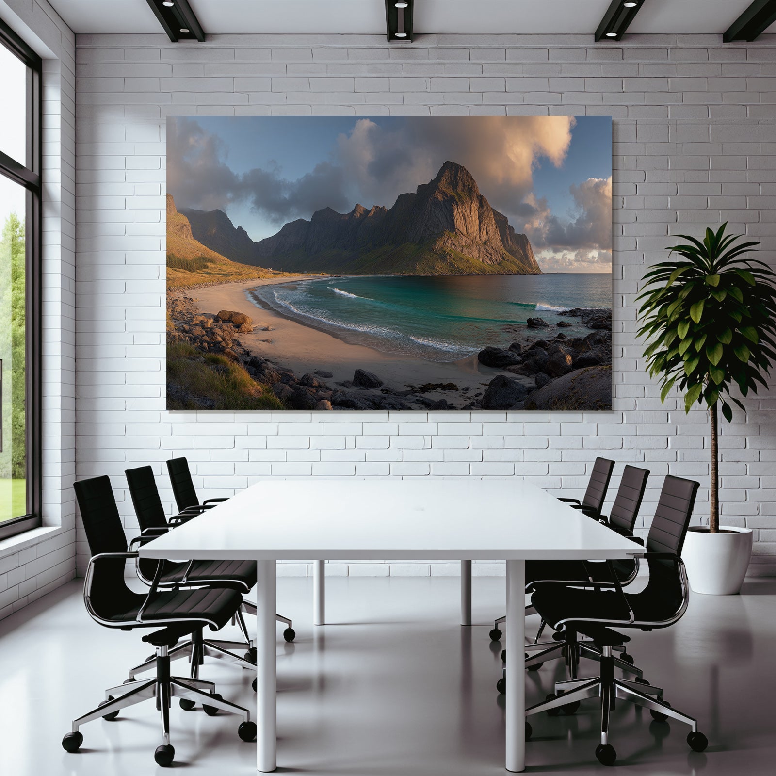 Forests and Meadows Coastal Landscape Beach Turquoise Waters Mountains Sunrise Sunset