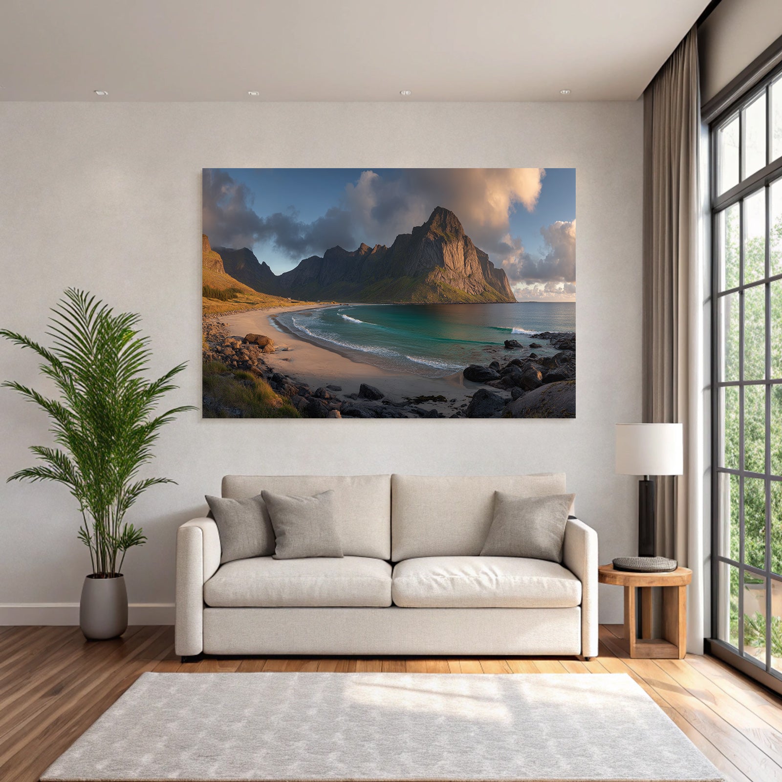 Forests and Meadows Coastal Landscape Beach Turquoise Waters Mountains Sunrise Sunset
