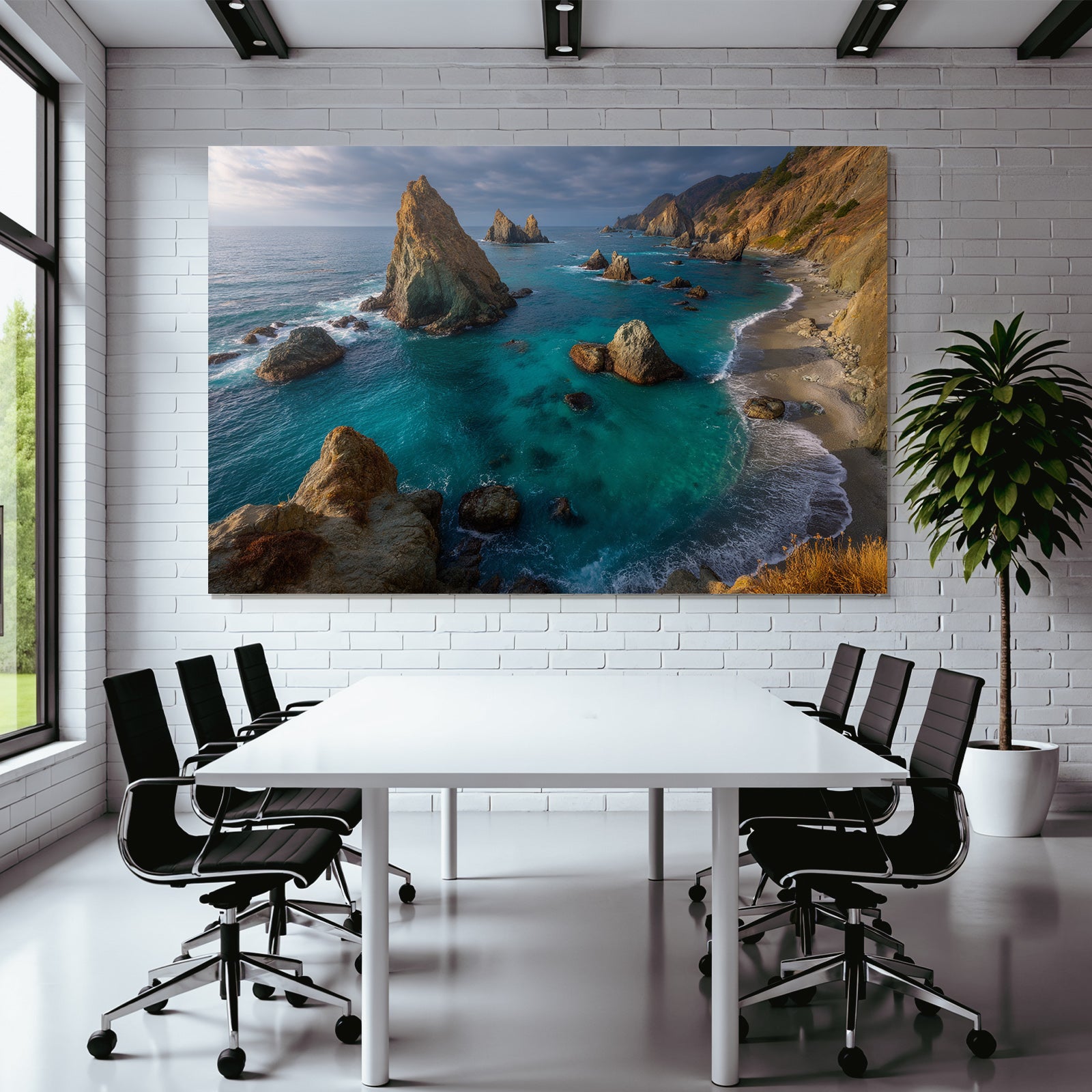 Wälder Und Wiesen Coastal Landscape Rocky Formations Vibrant Ocean Sandy Beach Lush Vegetation