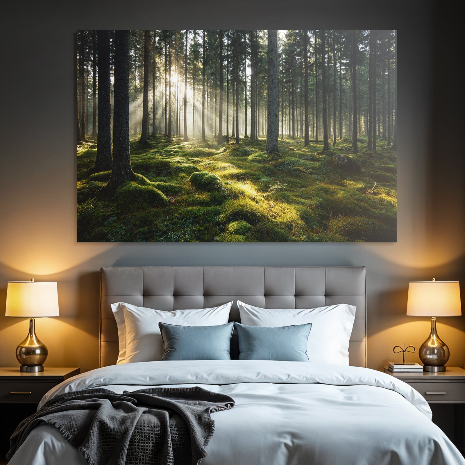 Wälder Und Wiesen Friedlicher Wald Mit Sonnenlicht Und Grünem Moos