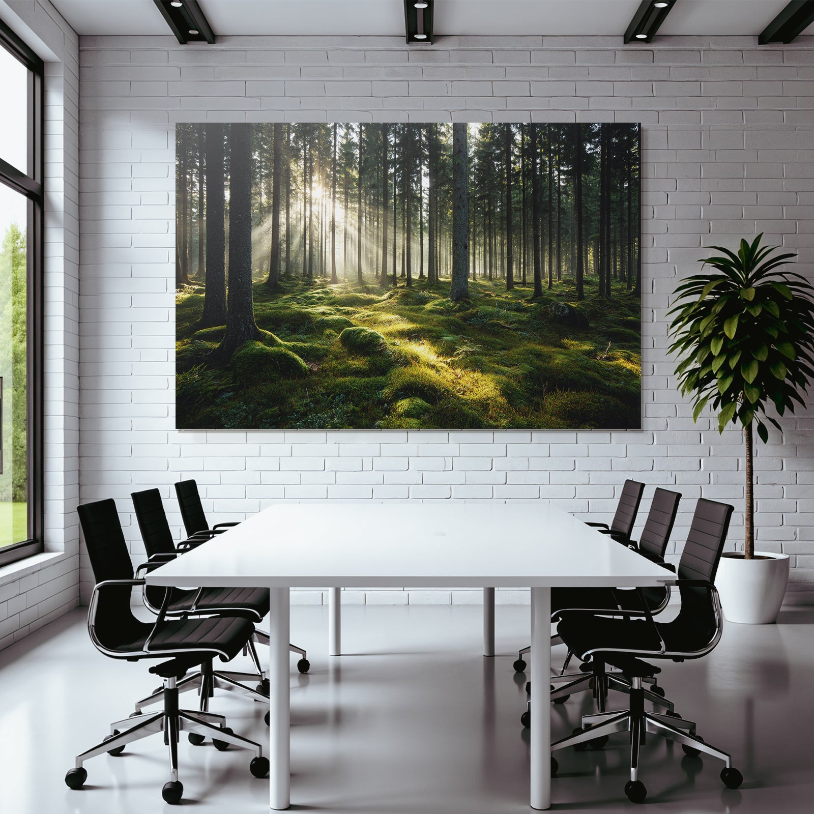 Wälder Und Wiesen Friedlicher Wald Mit Sonnenlicht Und Grünem Moos