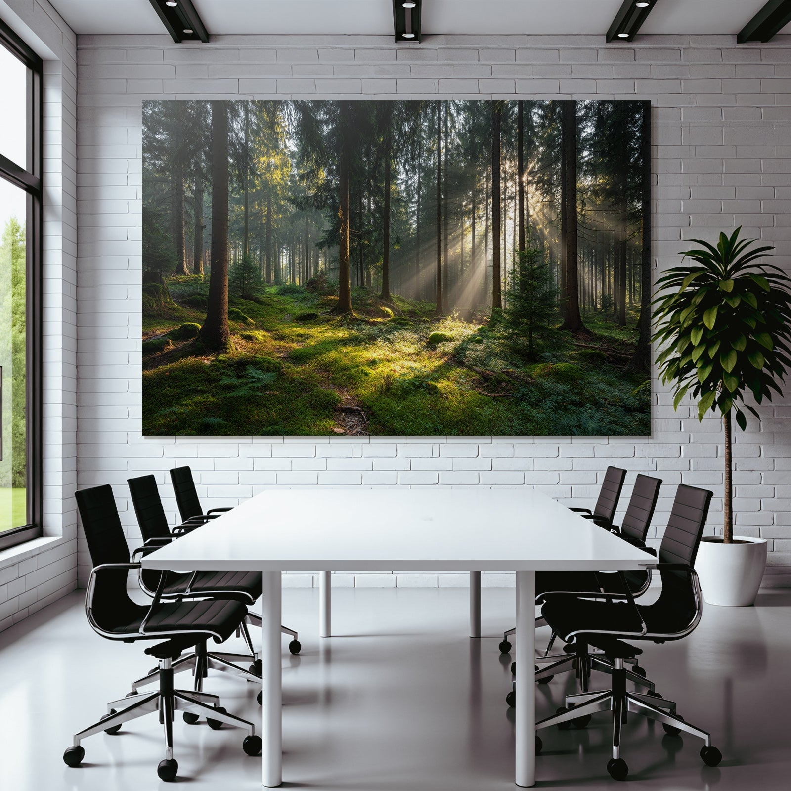 Wälder Und Wiesen Friedlicher Wald Mit Sonnenstrahlen Und Moos Bedecktem Boden