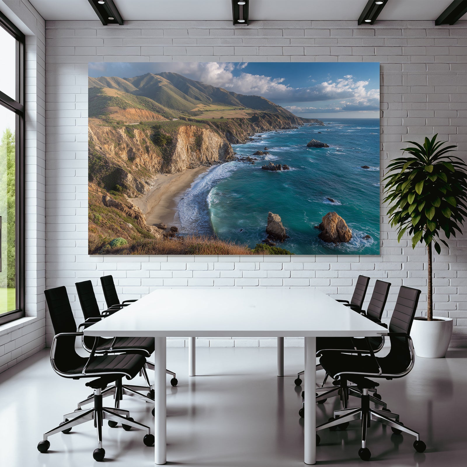 Wälder Und Wiesen Küstenschönheit Mit Felsen Strand Und Meer