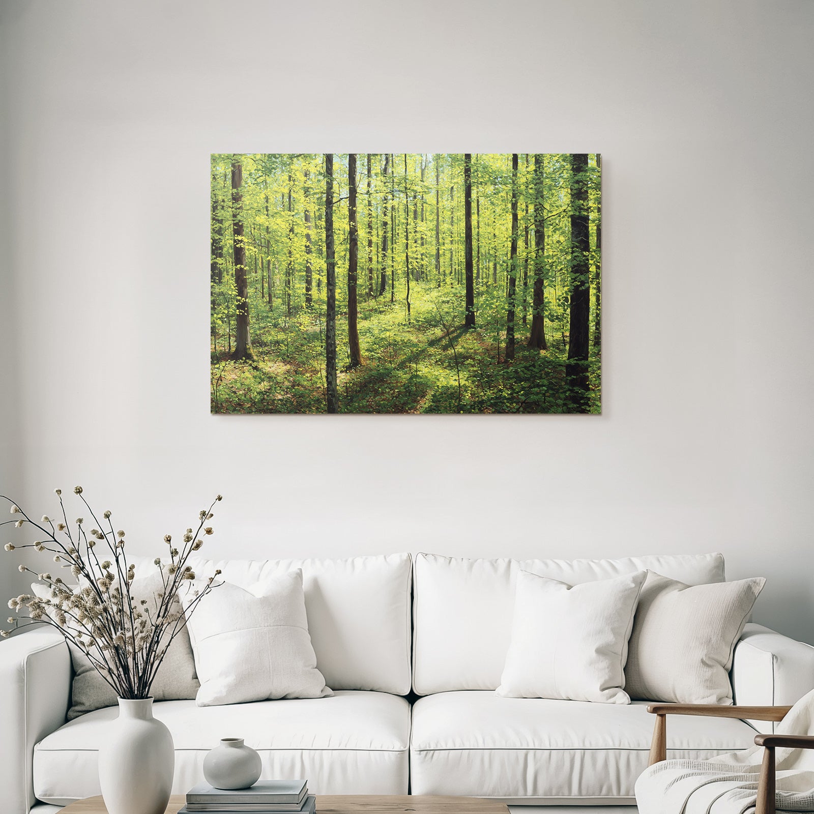 Forests and meadows Lush forest scene with trees and greenery in sunshine