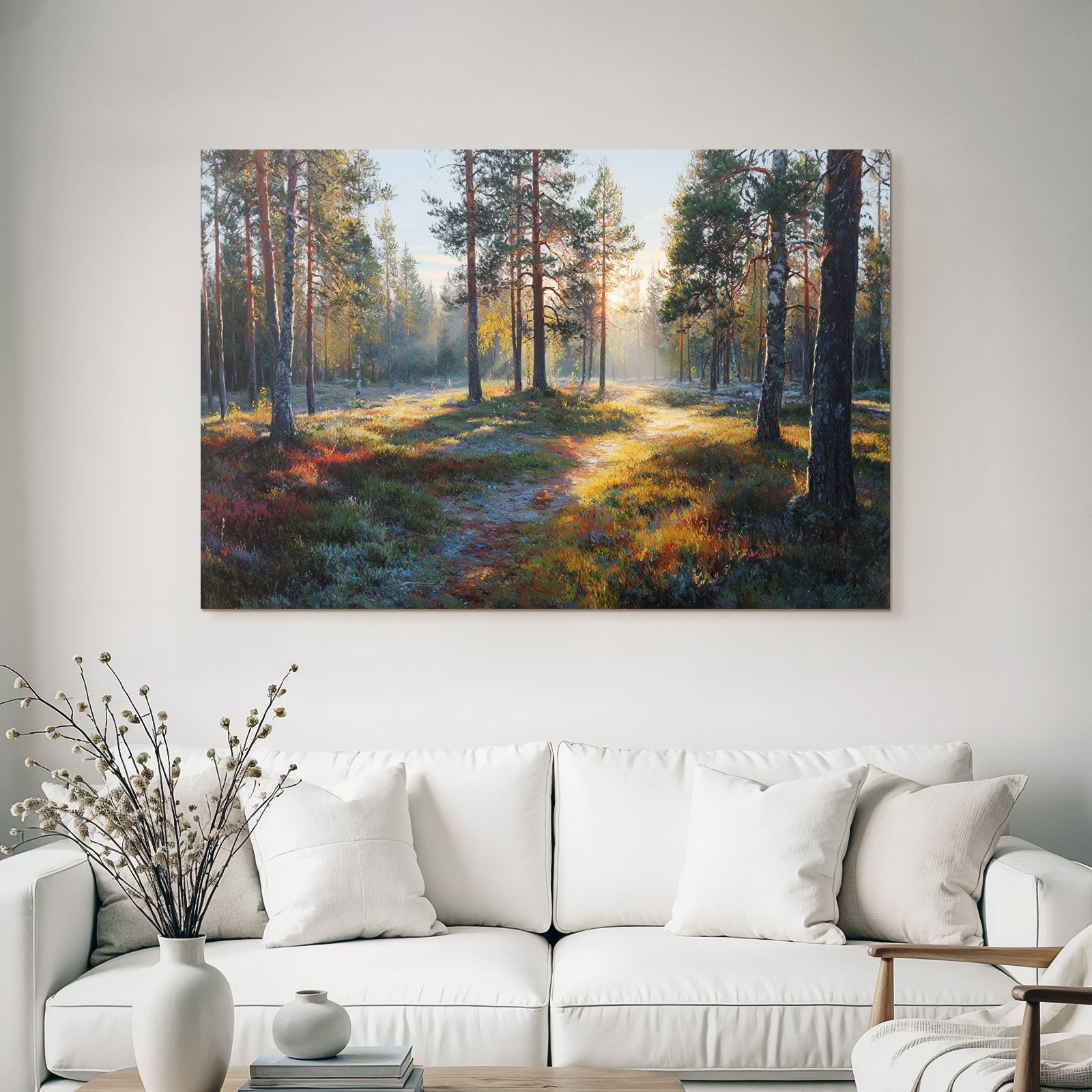 Forests and meadows Quiet forest with golden light