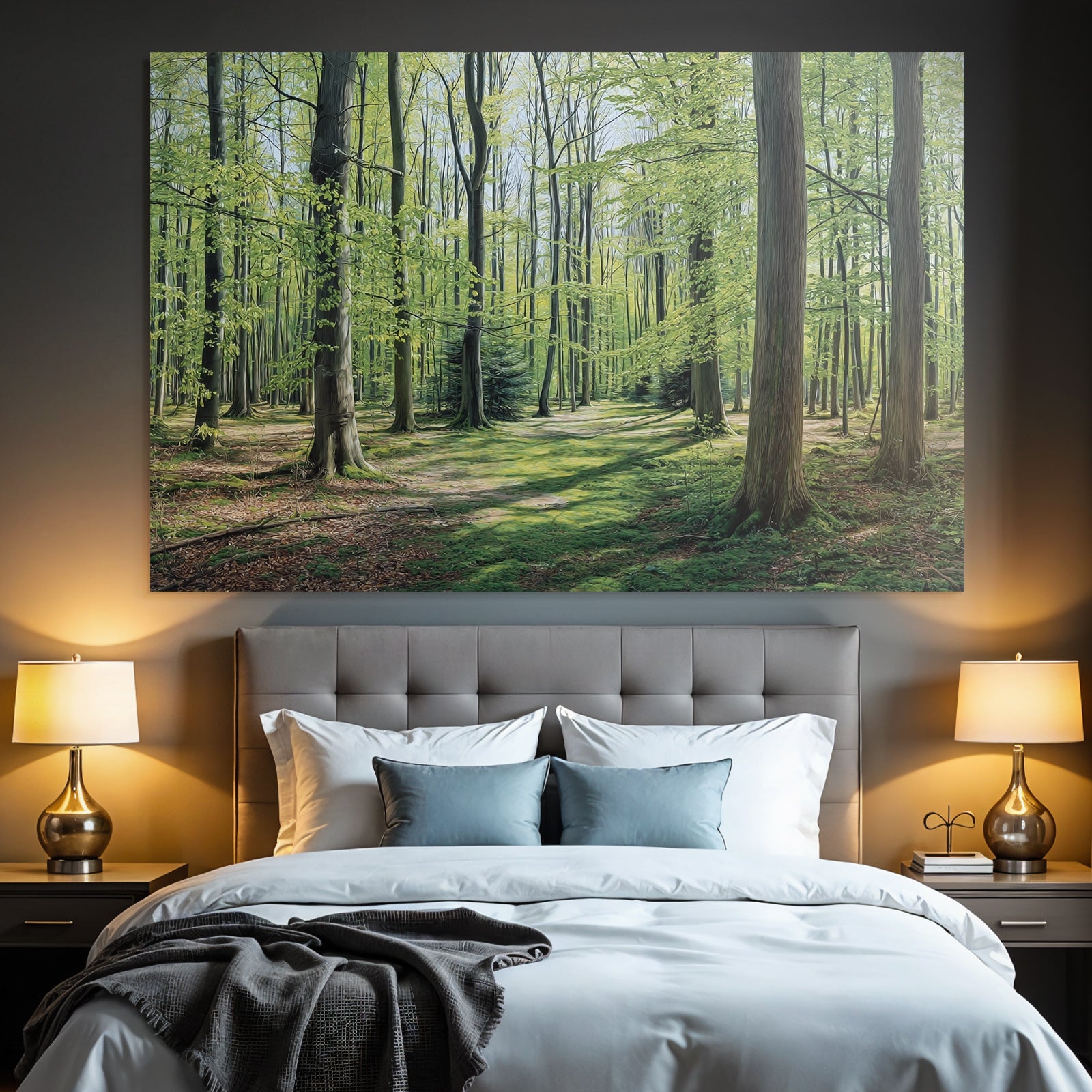 Forests and Meadows Tranquil Forest Scene Vibrant Green Foliage Sunshine Path Through the Woods