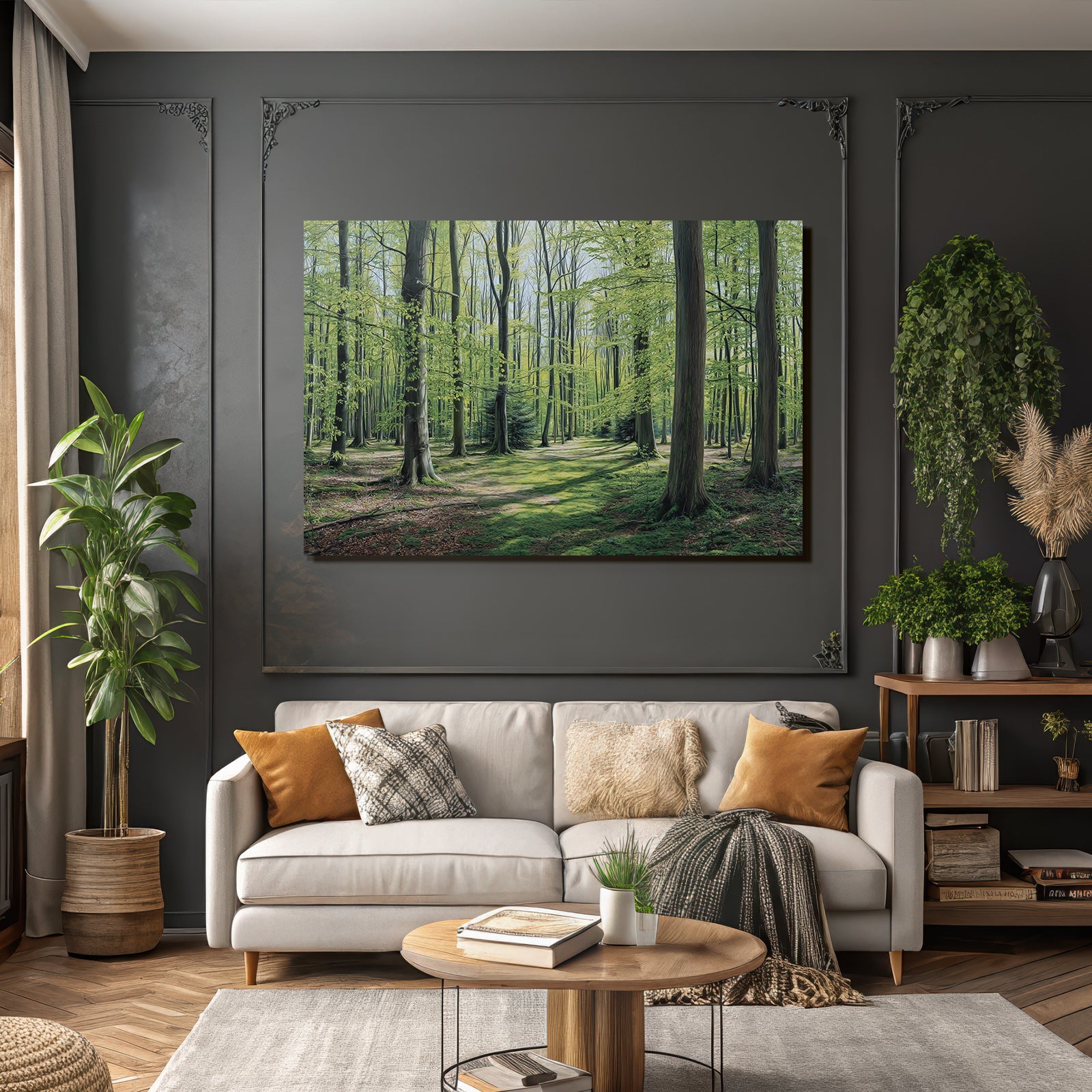 Forests and Meadows Tranquil Forest Scene Vibrant Green Foliage Sunshine Path Through the Woods