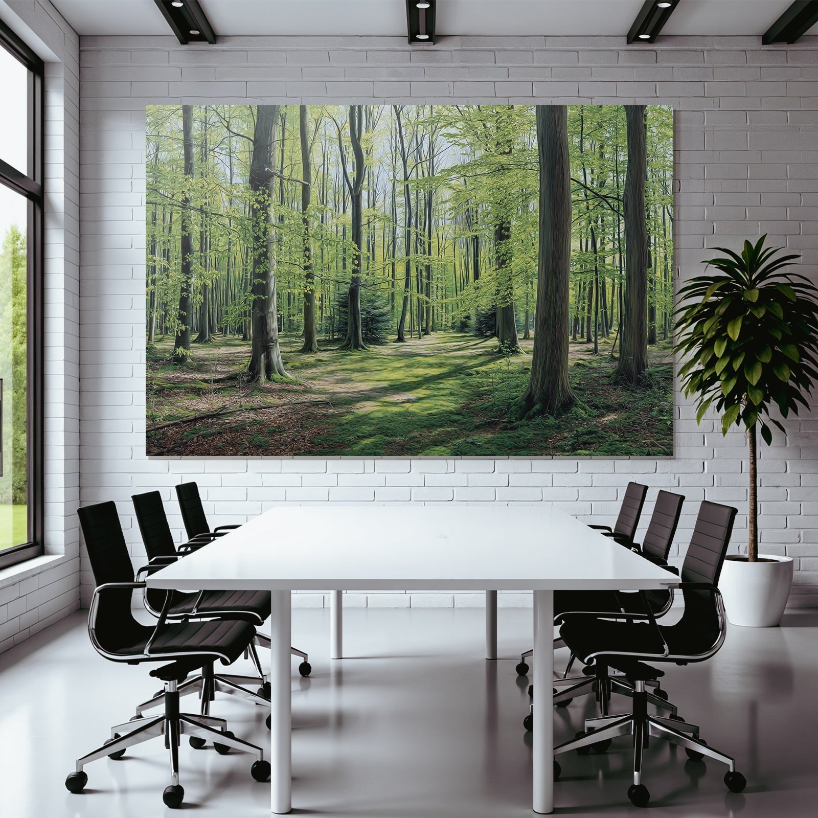 Forests and Meadows Tranquil Forest Scene Vibrant Green Foliage Sunshine Path Through the Woods
