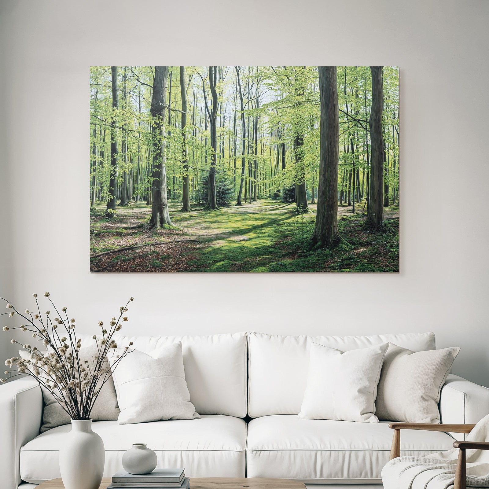 Forests and Meadows Tranquil Forest Scene Vibrant Green Foliage Sunshine Path Through the Woods