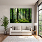 Forests and meadows. Tranquil forest scenes with green trees and sunshine.