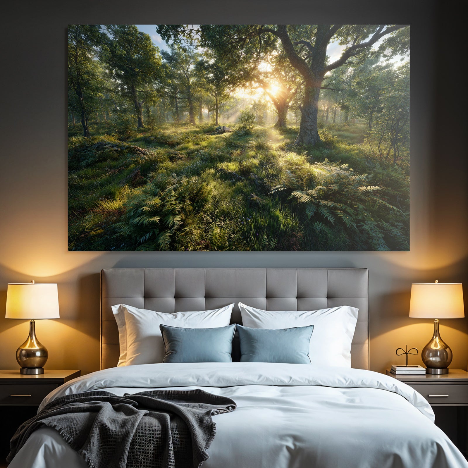 Forests and meadows. Tranquil forest scenes with sunlight and green vegetation.