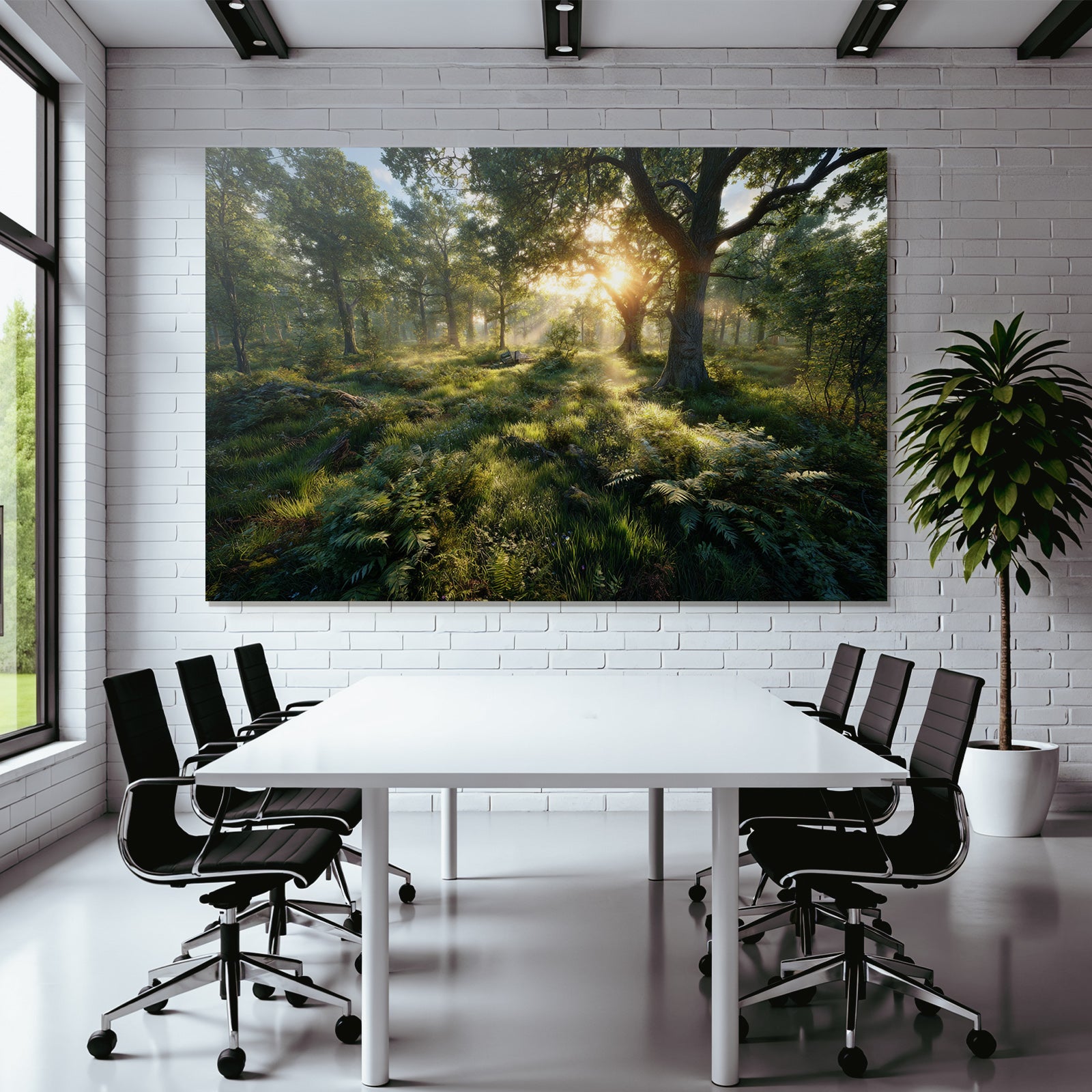 Forests and meadows. Tranquil forest scenes with sunlight and green vegetation.