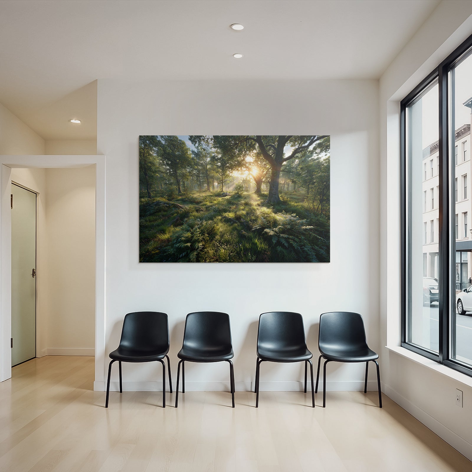 Forests and meadows. Tranquil forest scenes with sunlight and green vegetation.