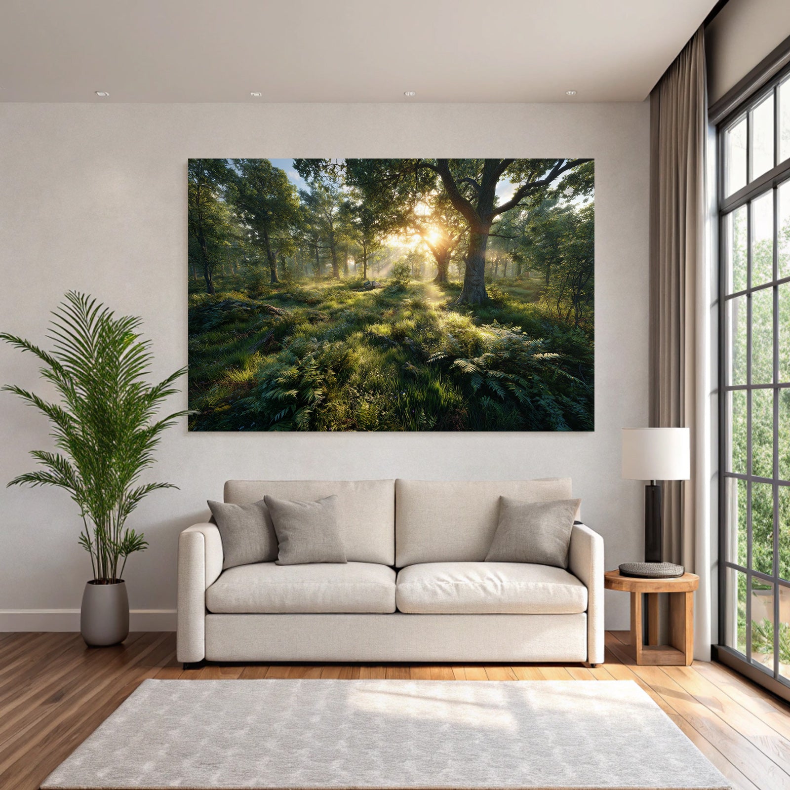 Forests and meadows. Tranquil forest scenes with sunlight and green vegetation.