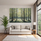 Forests and meadows Tranquil forest with green trees and sunshine