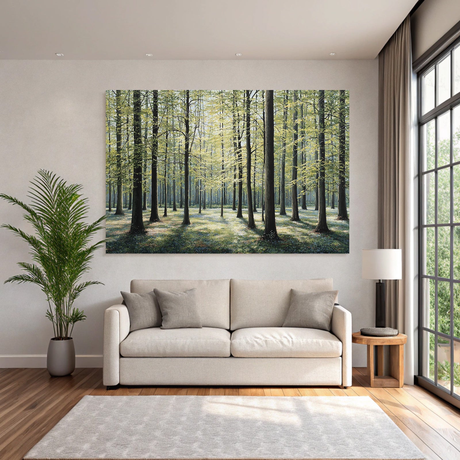 Forests and meadows Tranquil forest with green trees and sunshine