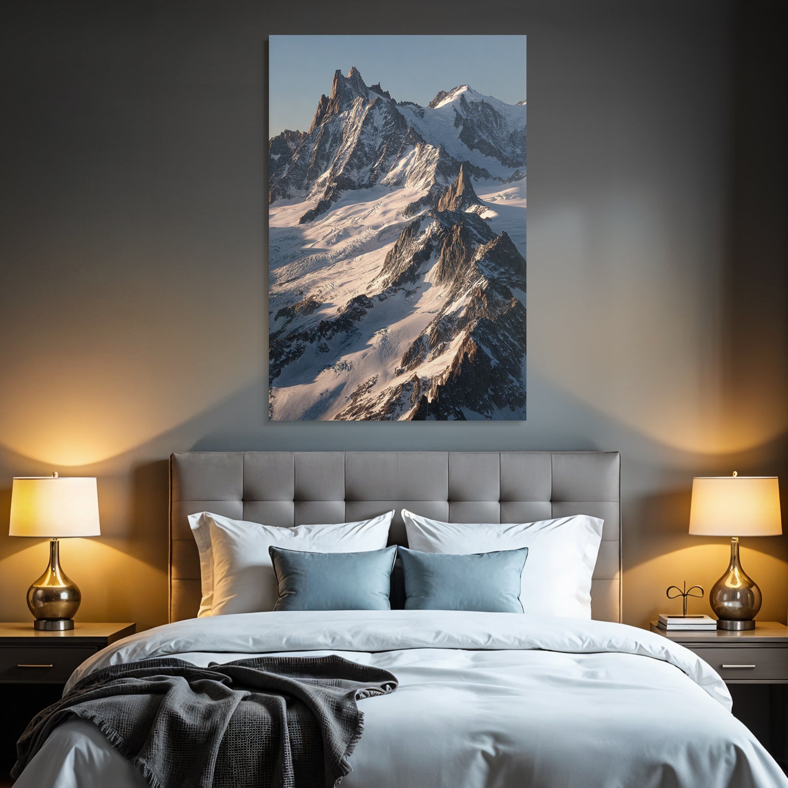 Winter Breathtaking Mountain Landscape With Snow-Capped Peaks