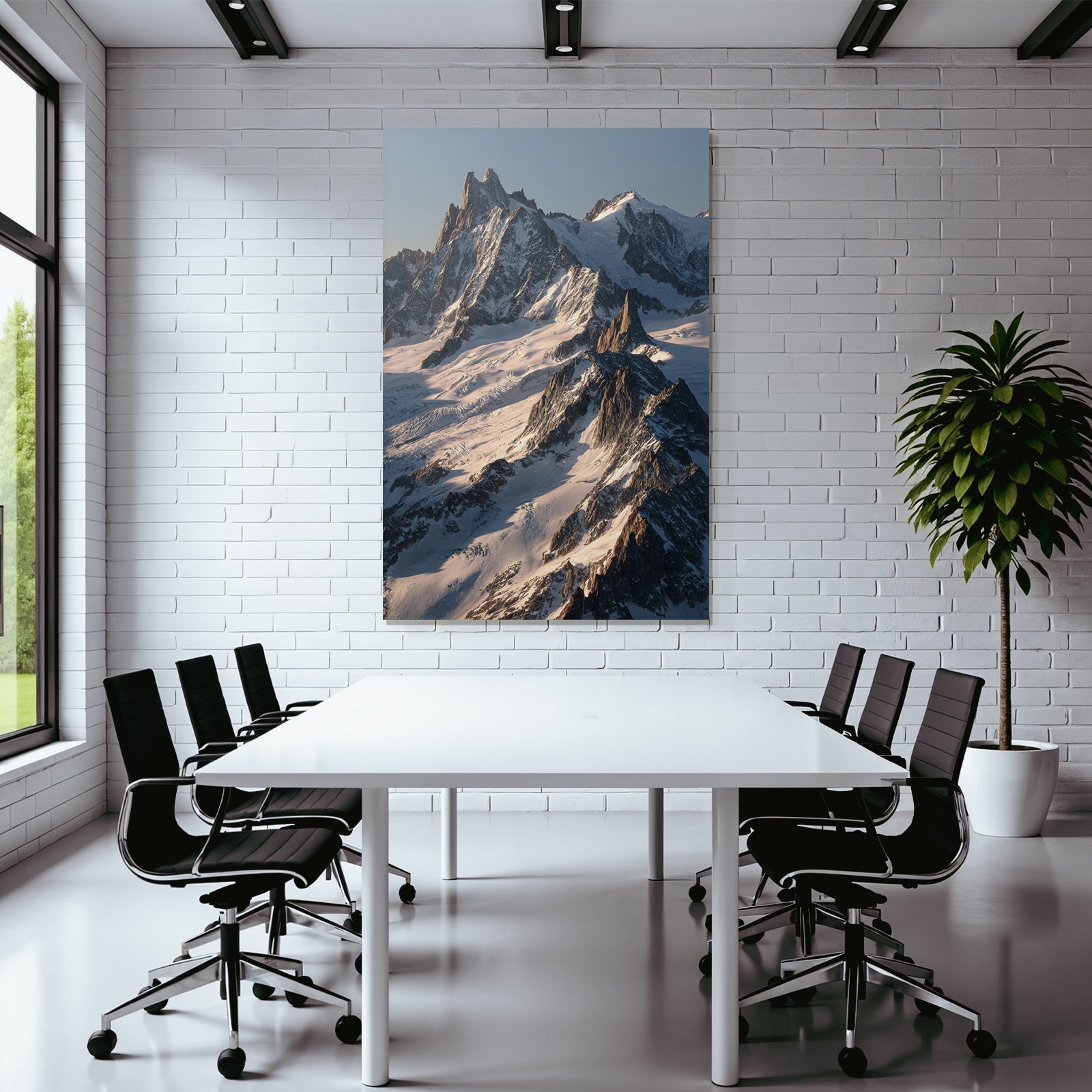 Winter Breathtaking Mountain Landscape With Snow-Capped Peaks