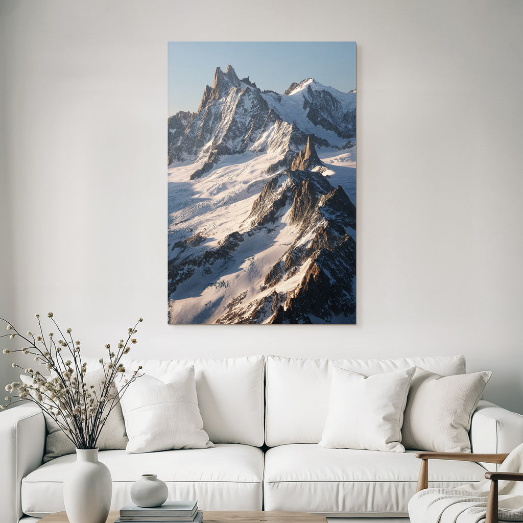 Winter Breathtaking Mountain Landscape With Snow-Capped Peaks