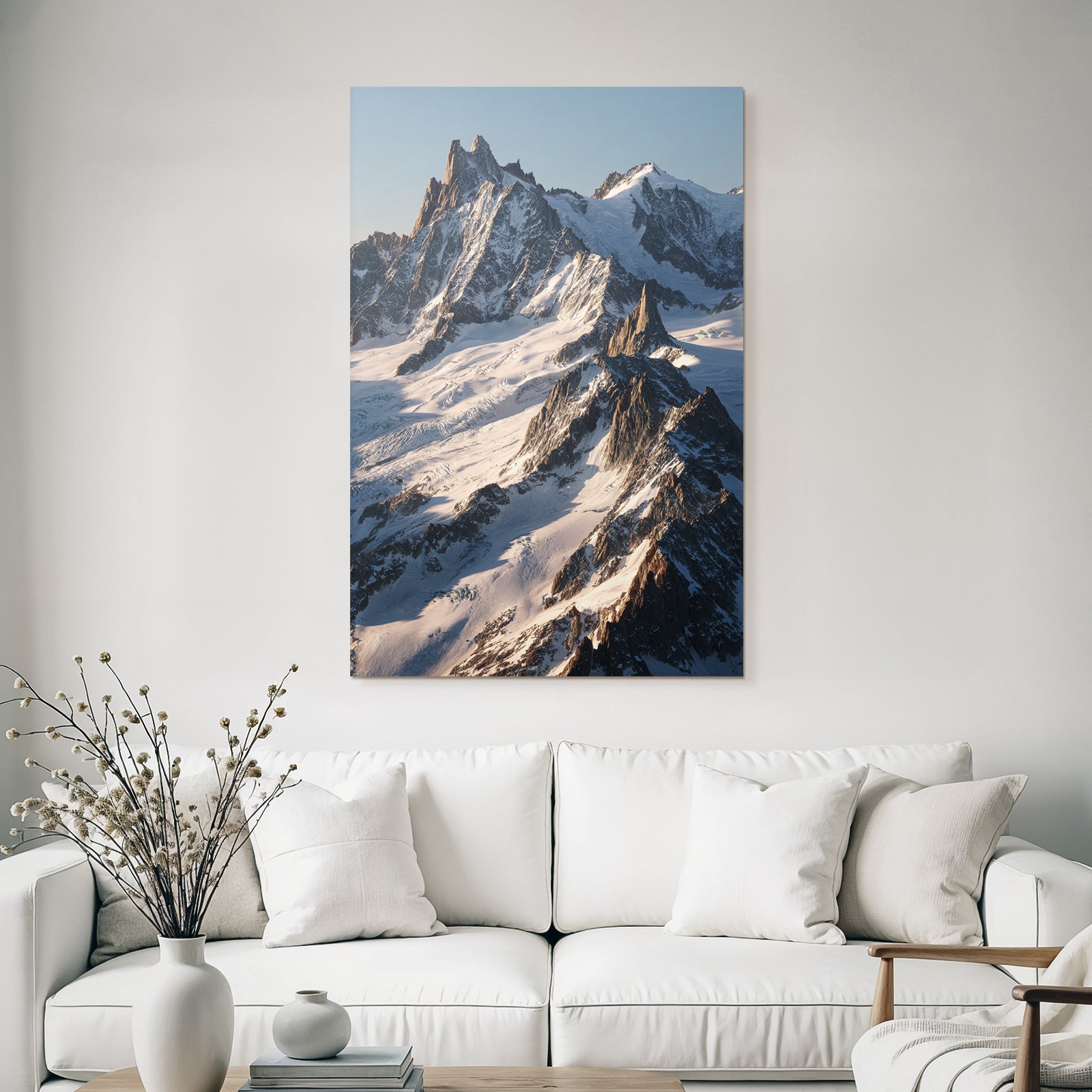 Winter Breathtaking Mountain Landscape With Snow-Capped Peaks