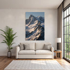 Winter Breathtaking Mountain Landscape With Snow-Capped Peaks