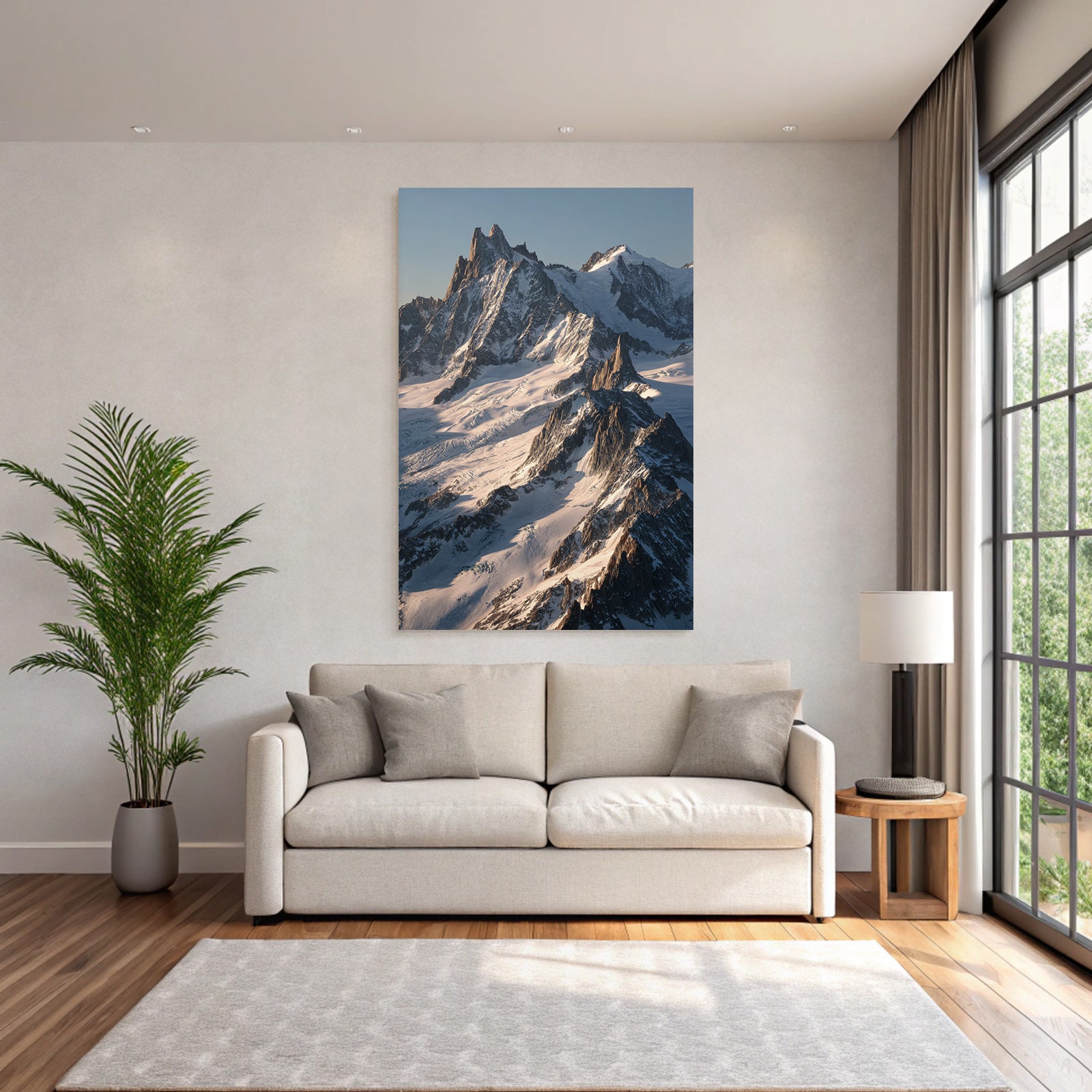 Winter Breathtaking Mountain Landscape With Snow-Capped Peaks