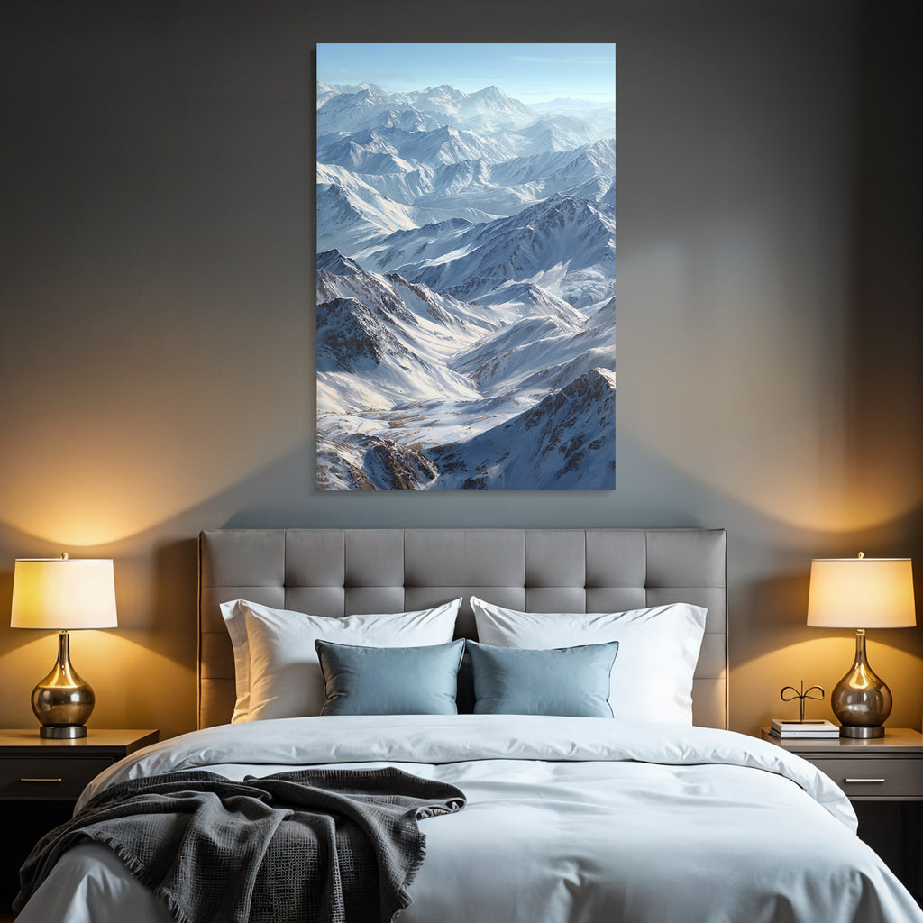 Winter Breathtaking Mountain Landscape With Snow-Covered Peaks