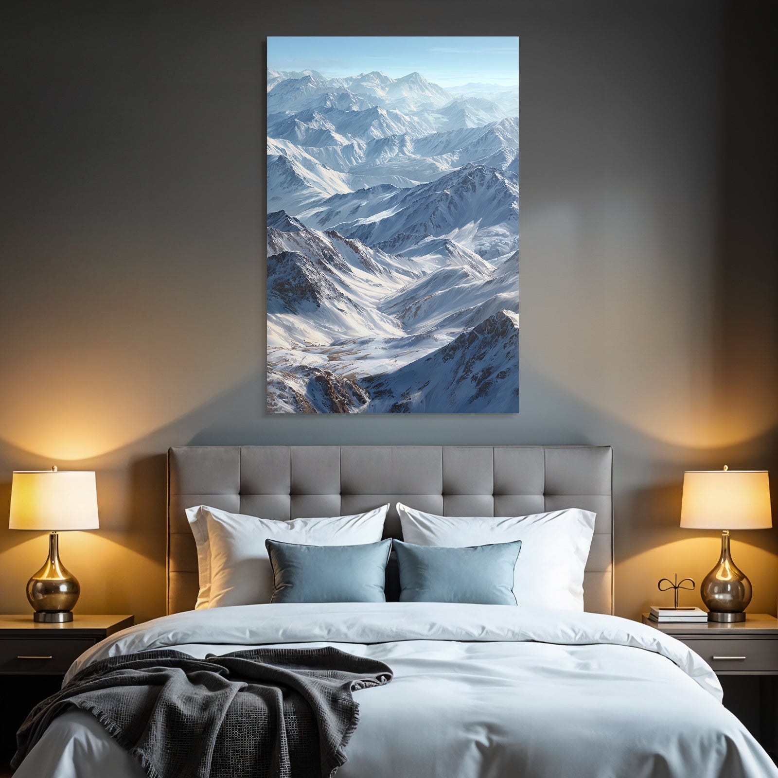 Winter Breathtaking Mountain Landscape With Snow-Covered Peaks