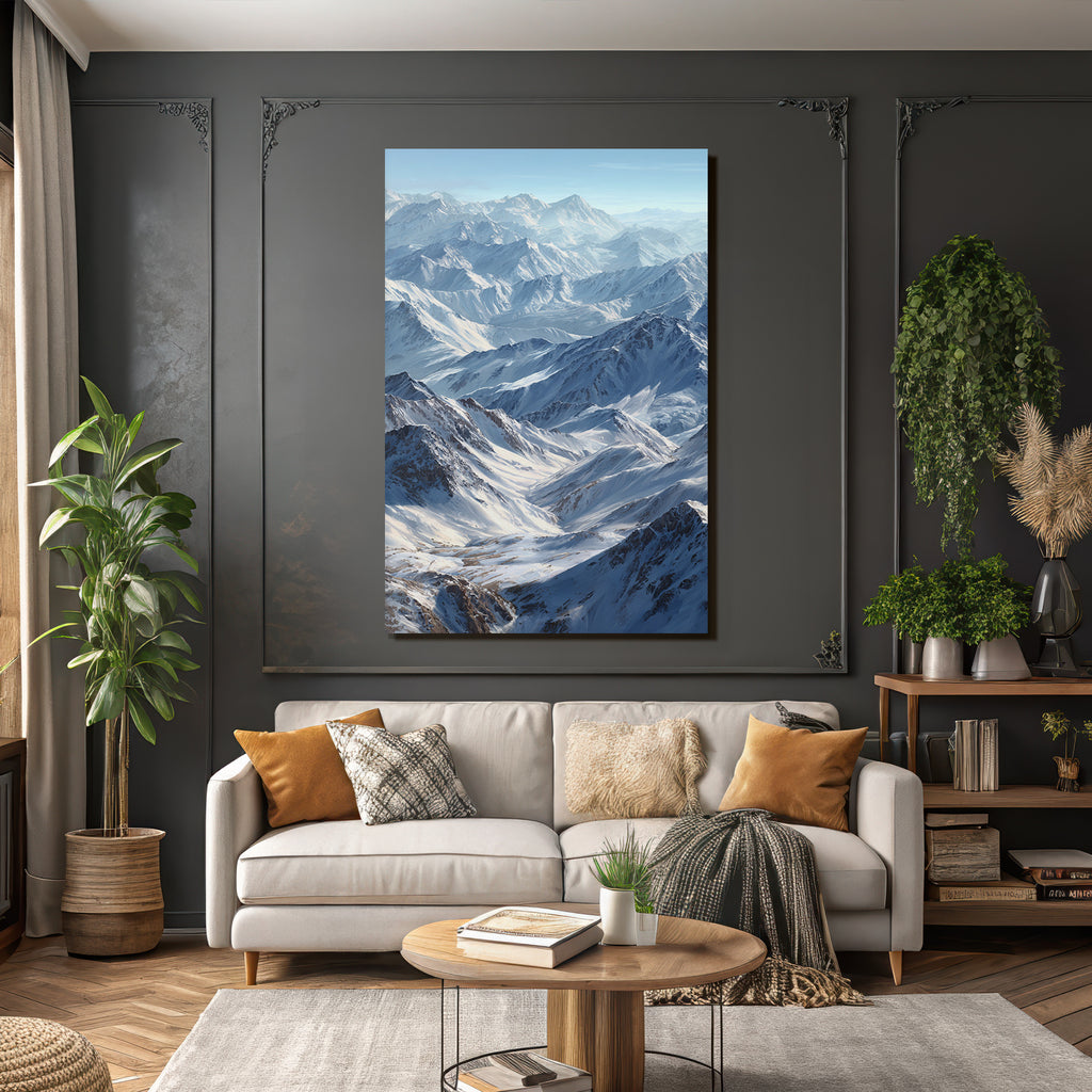 Winter Breathtaking Mountain Landscape With Snow-Covered Peaks
