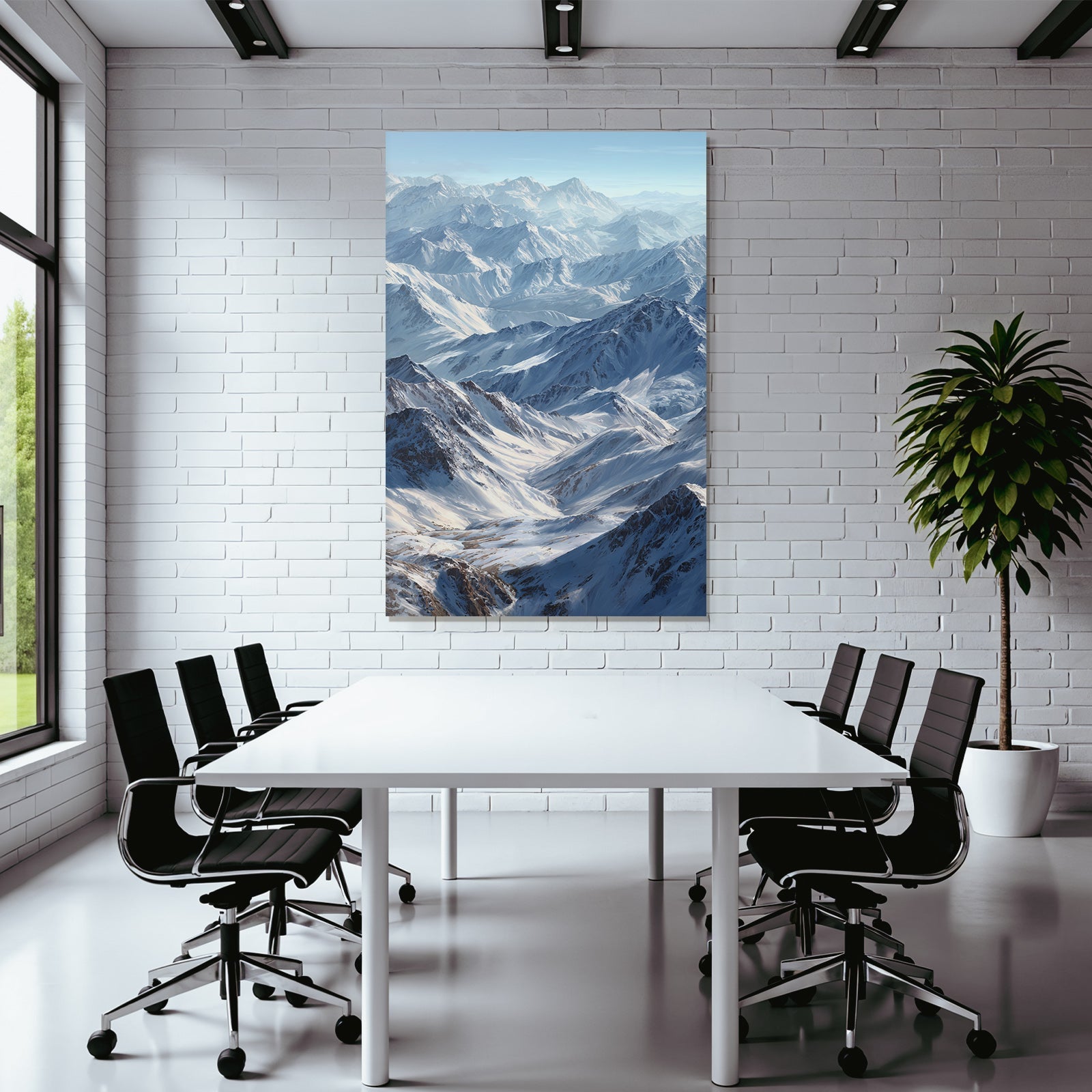 Winter Breathtaking Mountain Landscape With Snow-Covered Peaks