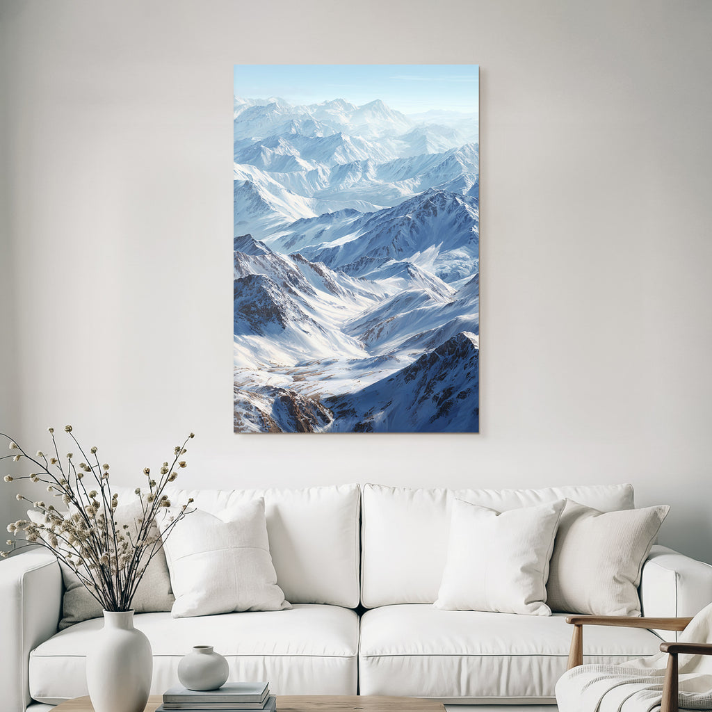 Winter Breathtaking Mountain Landscape With Snow-Covered Peaks