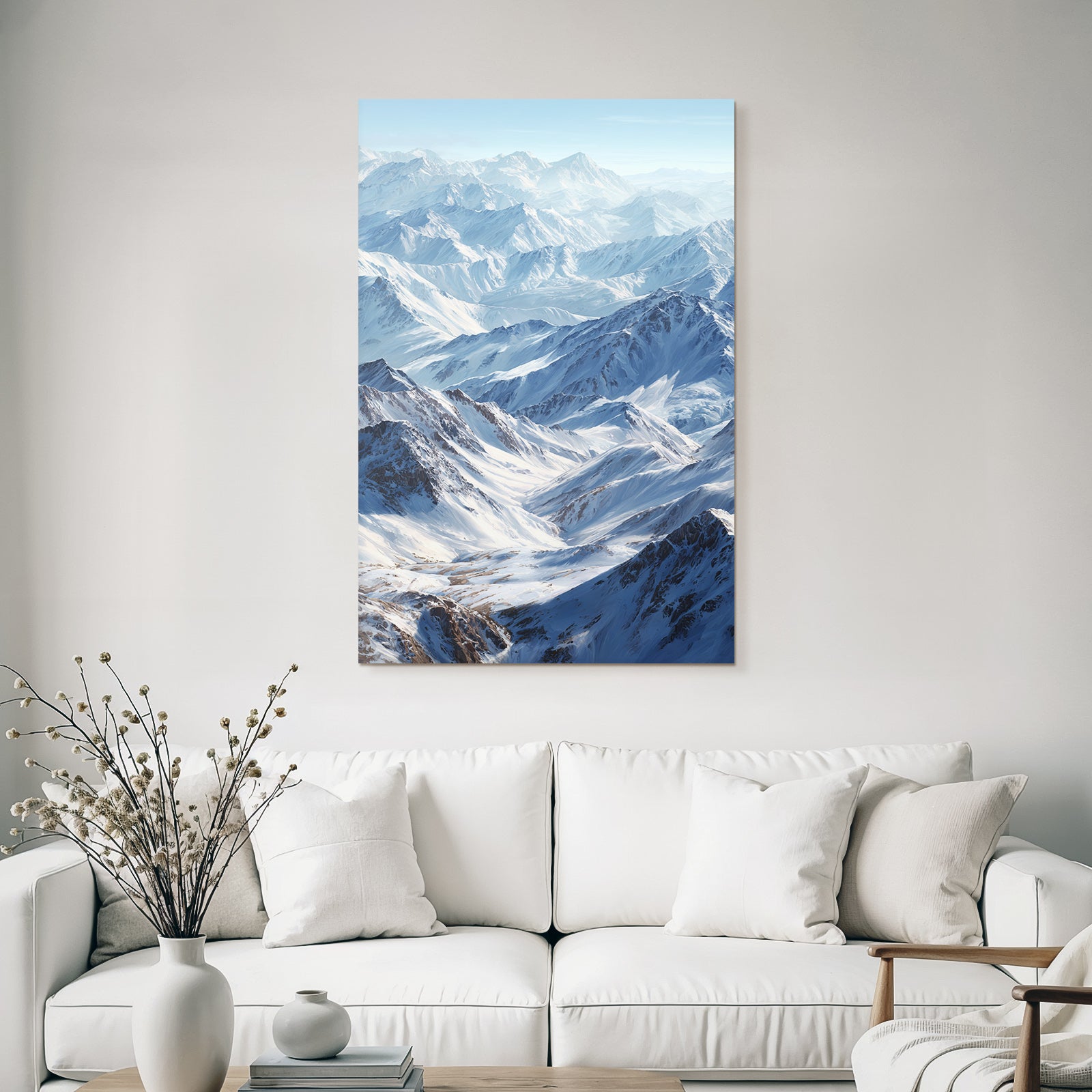 Winter Breathtaking Mountain Landscape With Snow-Covered Peaks