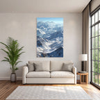 Winter Breathtaking Mountain Landscape With Snow-Covered Peaks